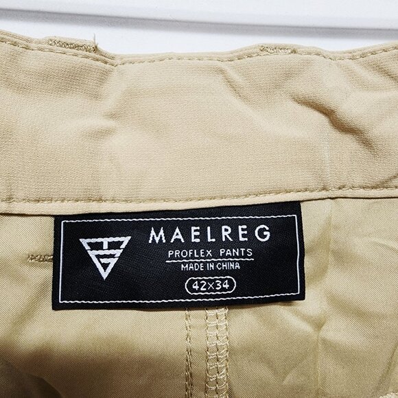 Maelreg Mens Performance Proflex Chino Pants  42x34 Beige - Picture 2 of 10